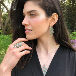Leaf Ring, Emerald Ring, Vintage Rings, Antique Ring, Antique Emerald Ring, Vintage Emerald Ring, May Birthstone, Solid Silver Ring image 9