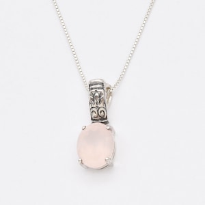Rose Quartz Necklace, Natural Rose Quartz Necklace, Silver Quartz Pendant, Pink Vintage Necklace, Silver Tribal Necklace, Adina Stone