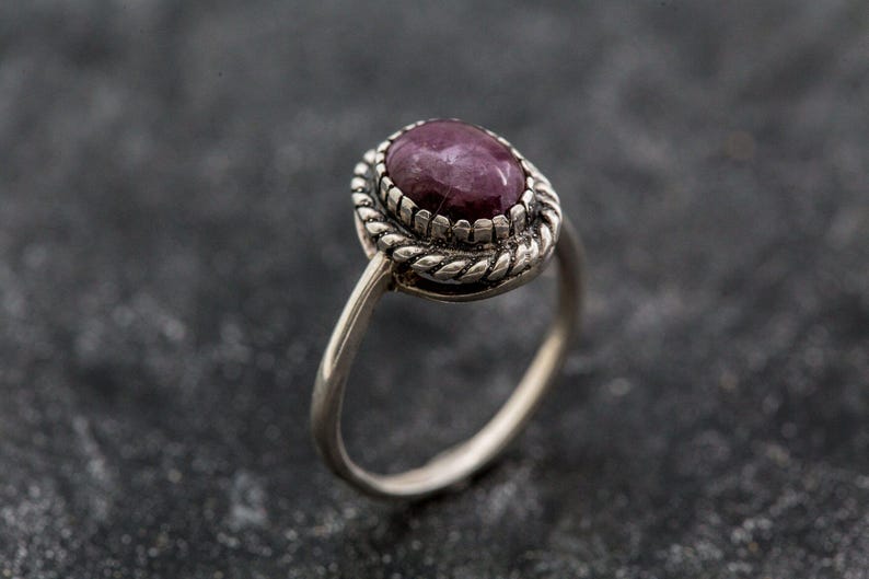 Rubin Ring, natürlicher Rubin Ring, Roter Rubin Ring, Juli Geburtsstein, Vintage Ringe, Echter Rubin Ring, Juli Ring, Massiver Silber Ring, Roter Ring, Rubin Bild 8