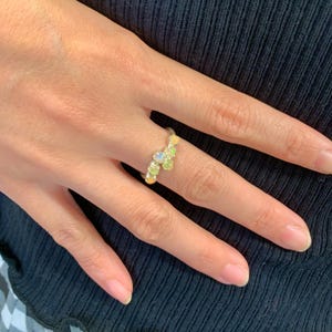 Anillo de ópalo de fuego, ópalo natural, banda de ópalo, ópalo etíope, ópalo auténtico, banda de ópalo vintage, piedra de nacimiento de octubre, anillo de plata maciza, ópalo de fuego imagen 2
