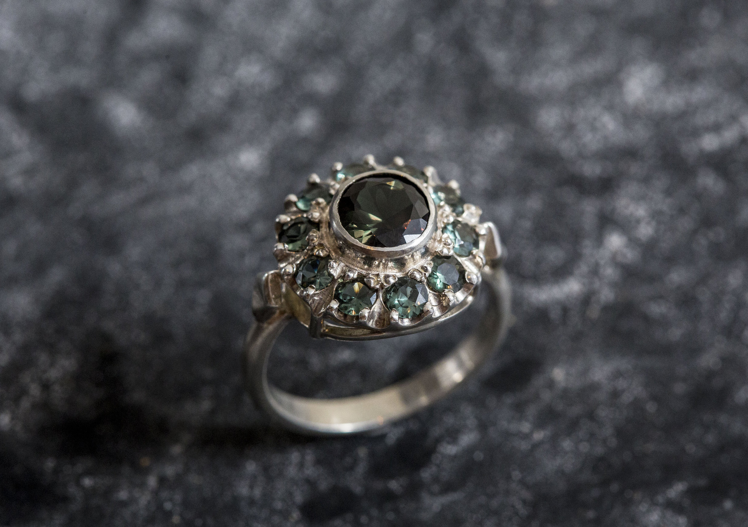 Green Diamond Ring Created Diamond Vintage Rings Victorian Etsy UK