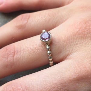 Dainty Amethyst Ring, Natural Amethyst, Natural Purple Amethyst Ring, February Birthstone Ring, Delicate Stack Ring, Purple Stone Ring