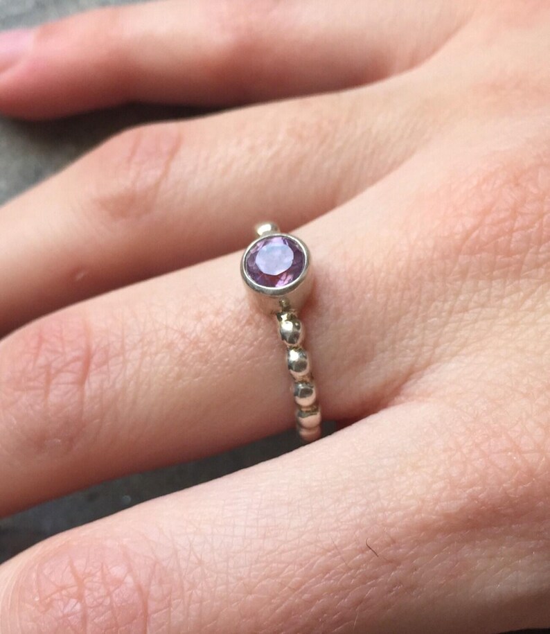 Dainty Amethyst Ring, Natural Amethyst, Natural Purple Amethyst Ring, February Birthstone Ring, Delicate Stack Ring, Purple Stone Ring