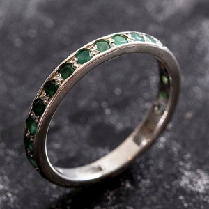 Emerald Eternity Ring Natural Emerald Emerald Band May | Etsy