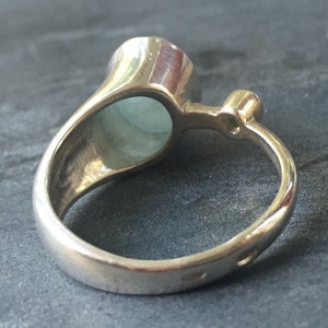 Aquamarine Ring, Natural Aquamarine, Emerald Ring, Natural Emerald, March Birthstone ,May Birthstone, Solid Silver Ring, Pure Silver, Aqua image 6