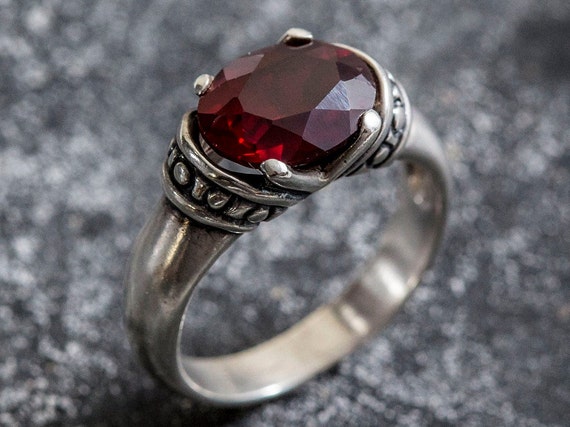 Edwardian Ring Garnet Gemstone 9 Carat Gold Chester | Etsy | Gemstones,  Edwardian ring, Antique jewelry