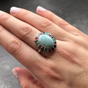 Victorian Ruby Ring, Ruby Ring, Natural Ruby, July Birthstone, Unique Ring, Solid Silver Ring, Statement Ring, July Ring, Red Ring, Ruby image 7