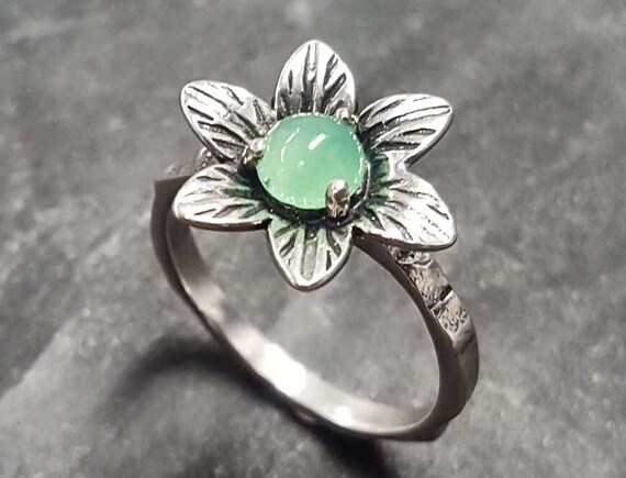 Chrysoprase Ring, Natural Chrysoprase Ring, Chrysoprase ...