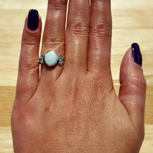 Opal Ring, Natural Opal, Vintage Rings, Fire Opal Ring, October Birthstone, Genuine Opal, White Ring, Promise Ring, Sterling Silver Ring image 8