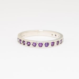 Amethyst Ring, Natural Amethyst, February Ring, Full Eternity Band, Amethyst Band, February Birthstone, Eternity Vintage Ring, Eternity Ring