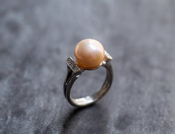 Gold set with Diamond Zircon Minority Design Pearl Ring Temperament Index  Ring Girl - CJdropshipping