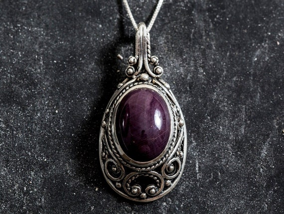 Victorian Pendant, Ruby Pendant, Natural Ruby Pendant, Artistic Pendant, July Pendant, Red Pendant, Vintage Pendants, Silver Pendant, Ruby