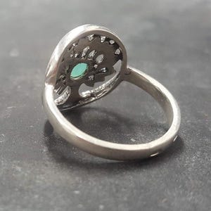 Green Emerald Ring, Natural Emerald Ring, May Birthstone, Silver Tree Ring, Vintage Tree Ring, Tree Of Life Ring, May Ring, 925 Silver Ring image 10