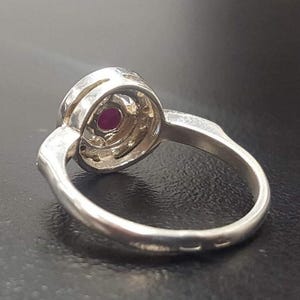 Ruby Ring, Natural Ruby Ring, July Birthstone, Cluster Ring, Red Vintage Ring, Red Ruby Ring, Genuine Ruby Ring, July Ring, 925 Silver Ring image 10