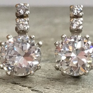 Vintage diamond earrings best sale etsy