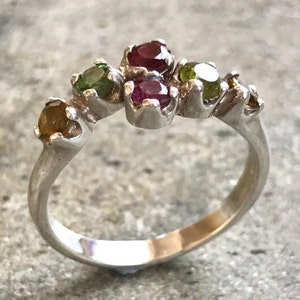 Tourmaline Ring, Healing Stones, October Birthstone, Vintage Rings, Mothers Birthstones, Natural Tourmaline, Solid Silver Ring, Tourmaline image 6