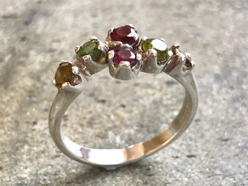 Tourmaline Ring, Healing Stones, October Birthstone, Vintage Rings, Mothers Birthstones, Natural Tourmaline, Solid Silver Ring, Tourmaline image 6