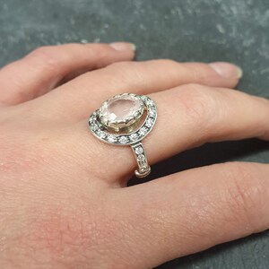 Rose Quartz Ring, Vintage Ring, Love Ring, Antique Ring, Pink Ring, Solid Silver Ring, Vintage Rings, Pure Silver, Diamond Shape, Pink Stone image 2