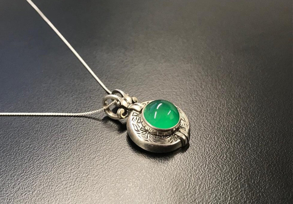 Emerald Pendant Created Emerald Antique Pendant Green | Etsy