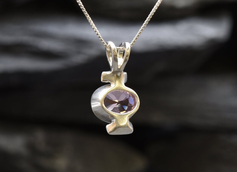 Morganite Pendant, Created Morganite, Pink Oval Necklace, Antique Pendant, Valentine Gift for Her, Gift for Wife, Pink Pendant, Solid Silver image 7
