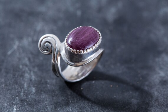 Natural Ruby Ring Red Gemstone Ring July Birthstone Vintage