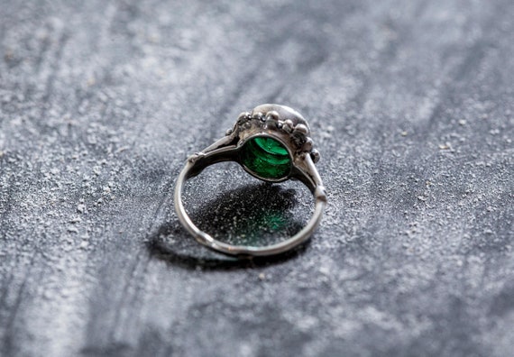 Anillo de esmeralda anillo antiguo anillo vintage anillo de plata maciza plata pura esmeralda creada anillo de esmeralda antiguo anillos antiguos anillo verde Etsy Espana