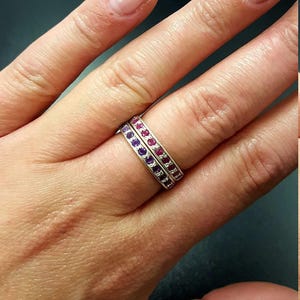 Naturlig rubinring, Rubinring, Röd rubinring, Evighetsring, Juliring, Rubinevighetsring, Röd rubinring, Röd vintagering, Silverring bild 9