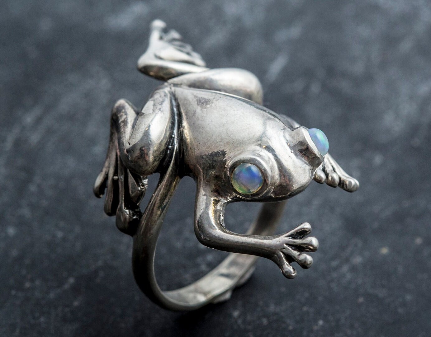 Frog Ring Natural Opal Ring Ethiopian Opal Ring Opal Ring