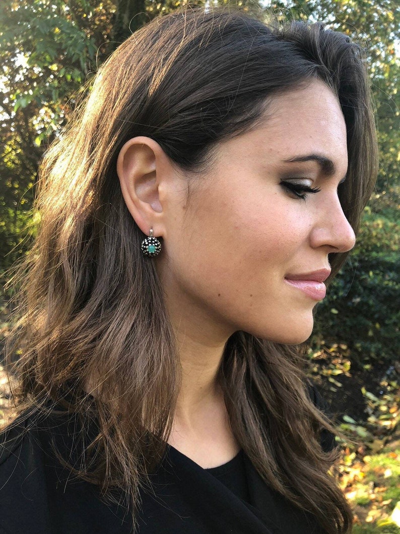 Ruby Earrings, Natural Ruby Earrings, Vintage Earrings, Antique Earrings, Natural Ruby, Vintage Ruby Earrings, July Birthstone, Pure Silver image 2