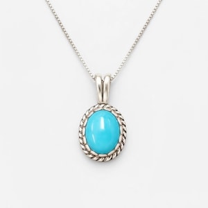Turquoise Pendant, Natural Turquoise, December Pendant, Victorian Pendant, Vintage Pendant, Sleeping Beauty, Blue Pendant, Silver Pendant