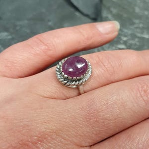 Natural Ruby Ring, Ruby Ring, 3 Carat Ruby, July Birthstone, Vintage Silver Ring, July Ring, Vintage Rings, Real Ruby, Red Ruby, Ruby image 2