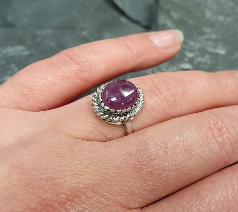 Natural Ruby Ring, Ruby Ring, 3 Carat Ruby, July Birthstone, Vintage Silver Ring, July Ring, Vintage Rings, Real Ruby, Red Ruby, Ruby image 2