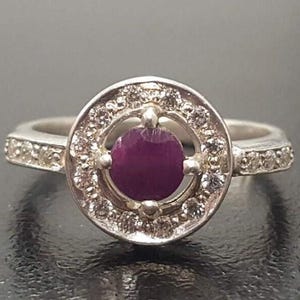 Ruby Ring, Natural Ruby Ring, July Birthstone, Cluster Ring, Red Vintage Ring, Red Ruby Ring, Genuine Ruby Ring, July Ring, 925 Silver Ring image 7