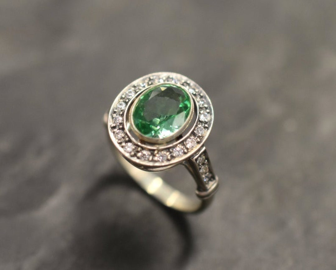 Mint Green Ring Emerald Ring Created Emerald Solitaire Etsy