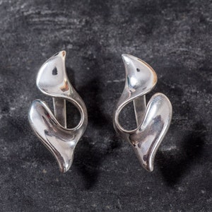 Large Silver Earrings, Asymmetric Earrings, Statement Earrings, Unique Earrings, Artistic Earrings, Heavy Studs, 925 Silver Earrings