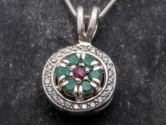 Ruby and hotsell emerald pendant