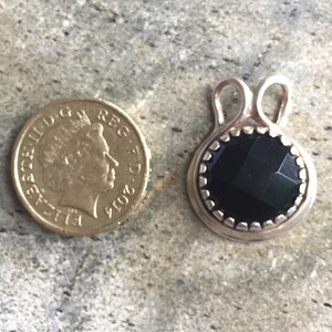 Onyx Pendant, Black Onyx Pendant, Goth Pendant, Natural Onyx, Round Pendant, Black Gemstone, Stone Pendant , Solid Silver, Silver Pendant