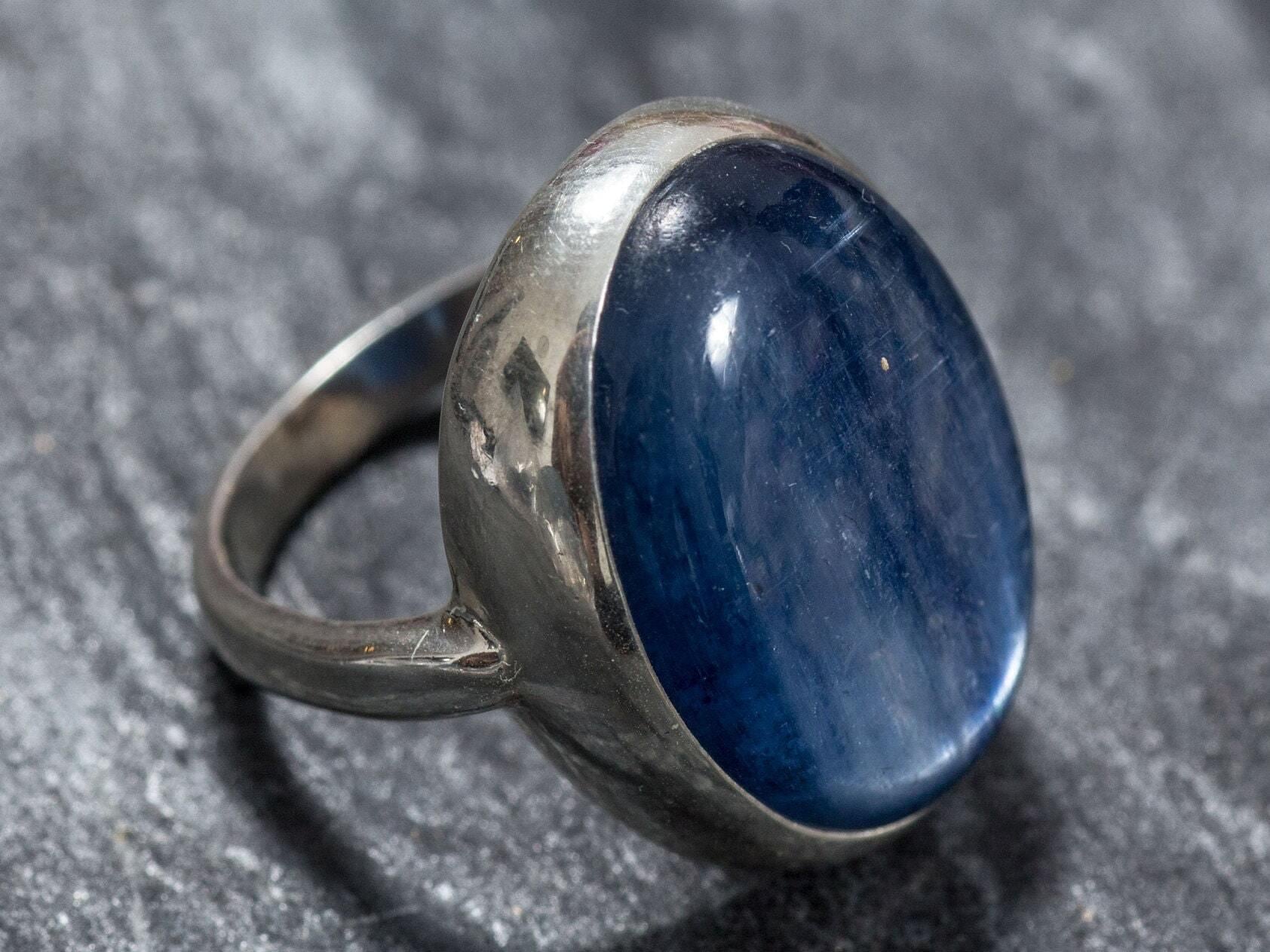 Kyanite Ring, Blue Kyanite, Natural Kyanite, Blue Kyanite