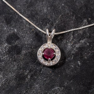 Ruby Pendant, Natural Ruby Pendant, Real Ruby, July Birthstone, Silver Pendant, Vintage Pendant, Red Pendant, Small Pendant, Dainty Pendant image 10