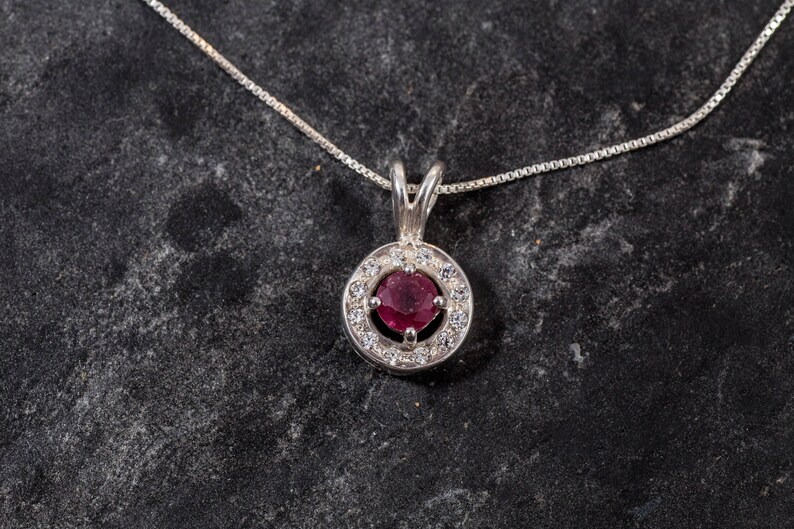 Ruby Pendant, Natural Ruby Pendant, Real Ruby, July Birthstone, Silver Pendant, Vintage Pendant, Red Pendant, Small Pendant, Dainty Pendant image 10