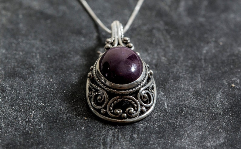 Colgante victoriano, colgante de rubí, colgante de rubí natural, colgante artístico, colgante de julio, colgante rojo, colgantes vintage, colgante de plata, colgante de rubí imagen 8