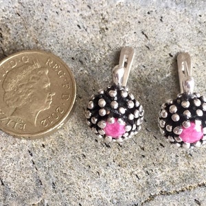 Ruby Earrings, Natural Ruby Earrings, Vintage Earrings, Antique Earrings, Natural Ruby, Vintage Ruby Earrings, July Birthstone, Pure Silver image 6