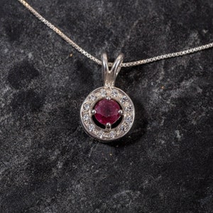 Ruby Pendant, Natural Ruby Pendant, Real Ruby, July Birthstone, Silver Pendant, Vintage Pendant, Red Pendant, Small Pendant, Dainty Pendant image 3