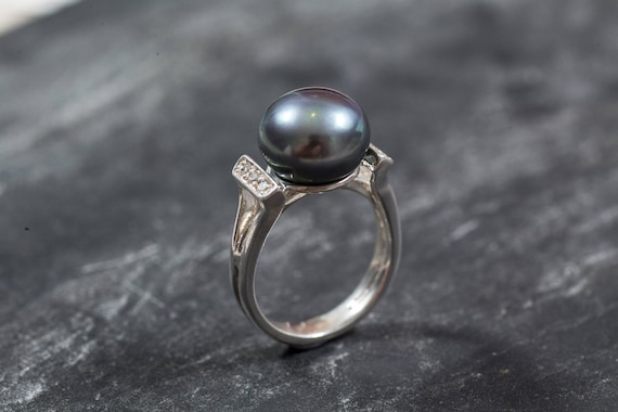 9-10mm Curve Designer Real Pearl Ring 925 Silver