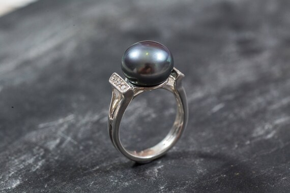 9-10mm Curve Designer Real Pearl Ring 925 Silver