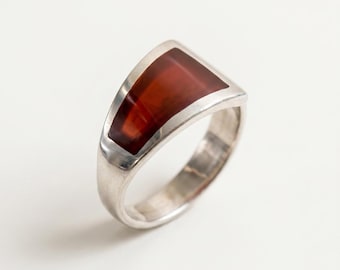 Carnelian Ring, Natural Carnelian, Red Agate Ring, Unique Ring, August Ring, Red Ring, August Birthstone, Silver Ring, Red Agate, Carnelian