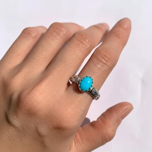 Turquoise Ring, Real Turquoise, Sleeping Beauty Turquoise, Arizona Turquoise, Natural Turquoise, Pure Silver, Solid Silver Ring, Vintage