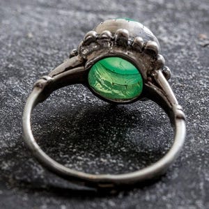 Chrysoprase Ring, Natural Chrysoprase, Vintage Ring, Green Stone Ring, Spring Ring, Solitaire Ring, 925 Solid Silver Ring, Real Chrysoprase image 10