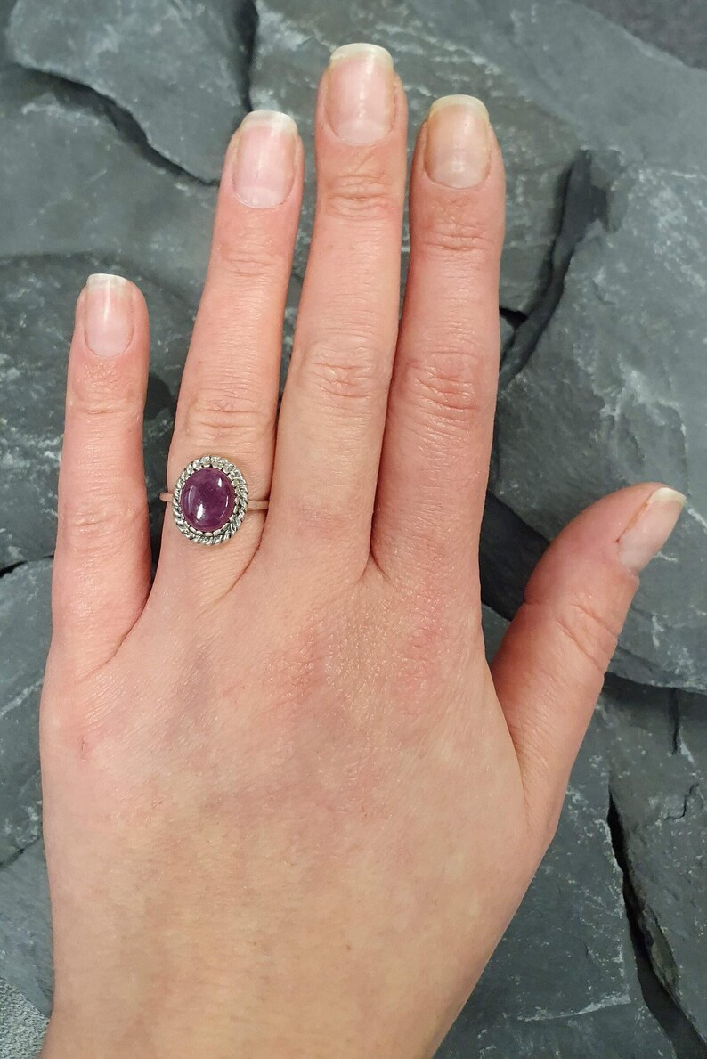 Natural Ruby Ring, Ruby Ring, 3 Carat Ruby, July Birthstone, Vintage Silver Ring, July Ring, Vintage Rings, Real Ruby, Red Ruby, Ruby image 7