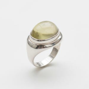 Lemon Quartz Ring, Lemon Quartz, Natural Stone, Yellow Stone Ring, Large Stone Ring, Solid Silver Ring, Pure Silver image 1